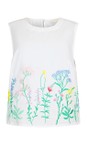 NOEN White 10 Embroidered Sleeveless Top  
