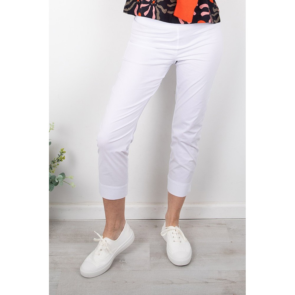 Foil Fuss Free White 7/8 Trapeze Trouser White 