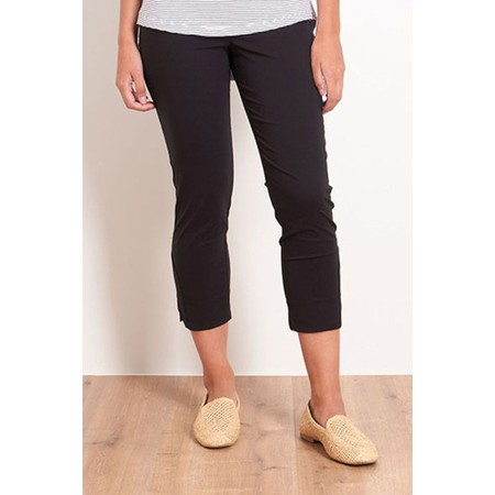 Foil Fuss Free Black 7/8 Trapeze Trouser - Black