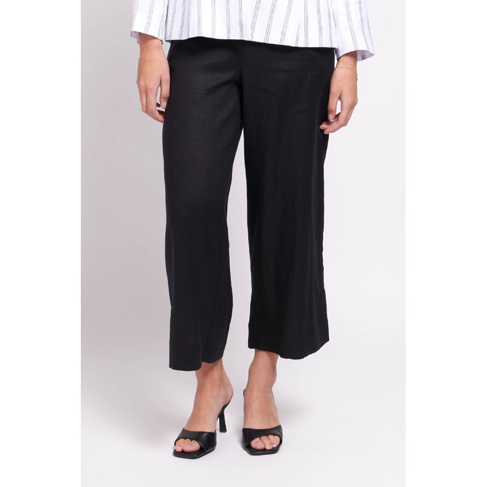 Foil It's Only Natural Black Linen Pant Black 