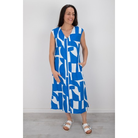 Foil You Little Zipper Reflection Dress - Blue