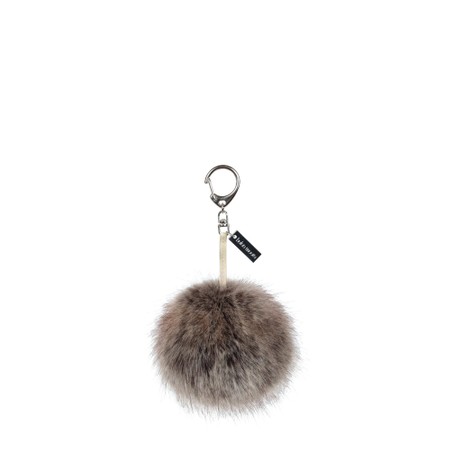 Helen Moore Faux Fur Pom Pom Key Ring - Brown