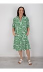 Foil Lush Leaves Thats The Spirit Button Up Lush Leaves Print Dress  