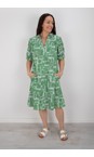 Foil Lush Leaves Thats The Spirit Button Up Lush Leaves Print Dress  