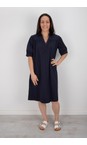 Foil True Navy Thats The Spirit Button Up True Navy Dress  