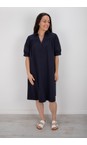 Foil True Navy Thats The Spirit Button Up True Navy Dress  