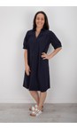 Foil True Navy Thats The Spirit Button Up True Navy Dress  