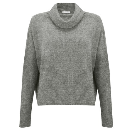 Amazing Woman Jannie Grey Marl Supersoft Cowl Boxy Knit - Grey
