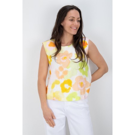 Foil It's Only Natural Posh Petal Linen Print Top - Yellow