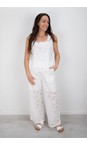 Foil White Flower Juicy Details Pants  