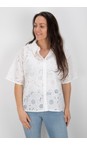 Foil White Flower Sweet Stitch Shirt  