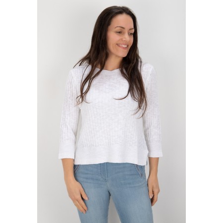 Foil Knitty Gritty White Sweater - White