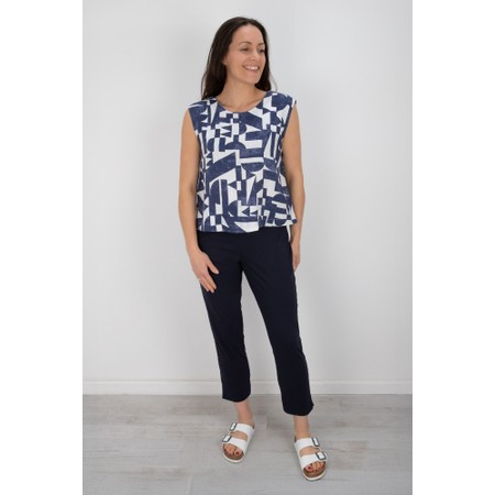 Foil Fuss Free True Navy 7/8 Trapeze Trouser - Blue