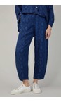 Sahara Denim Dark Denim Diamond Patchwork Print Bubble Trousers  