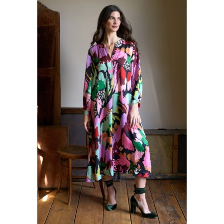 Sahara Floral Collage Print Dress - Multicoloured