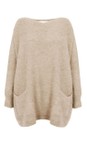 Amazing Woman Beige Marl Caryf X Round Neck Oversized Jumper  