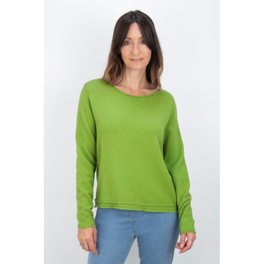 Amazing Woman Chloe Supersoft Roll Hem Boxy Knit Kiwi
