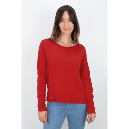 Amazing Woman Chloe Supersoft Roll Hem Boxy Knit - Red
