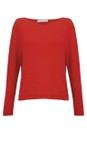 Amazing Woman True Red Chloe Supersoft Roll Hem Boxy Knit  