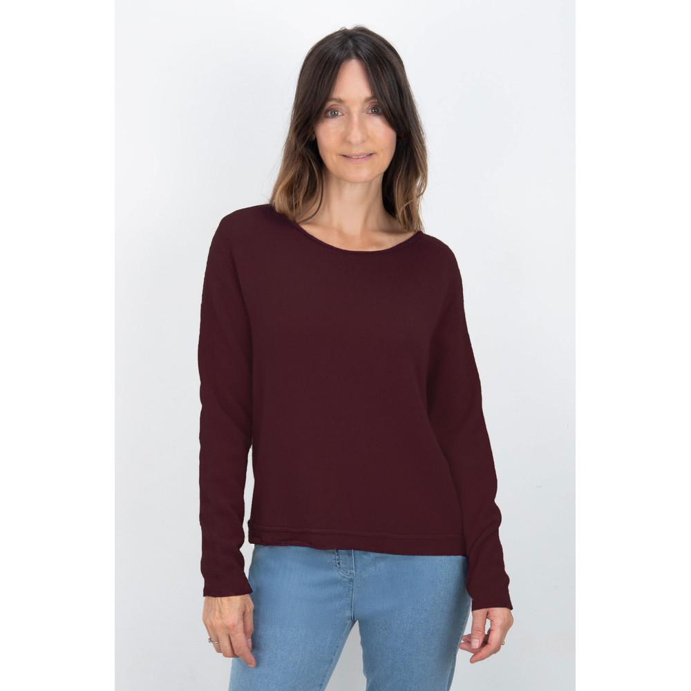 Amazing Woman Chloe Supersoft Roll Hem Boxy Knit Mulberry