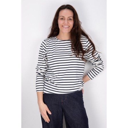 Chalk Fleur Navy And Cream Stripe T Shirt - Blue
