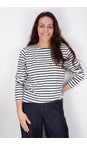 Chalk Navy / Cream Fleur Navy And Cream Stripe T Shirt  