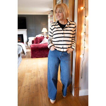 Masai Clothing MaInette Lightweight Striped Jersey Jacket - Black