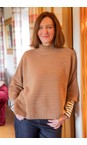 Chalk Dark Tan Vicki Cotton Dark Tan Rib Jumper  