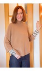 Chalk Dark Tan Vicki Cotton Dark Tan Rib Jumper  