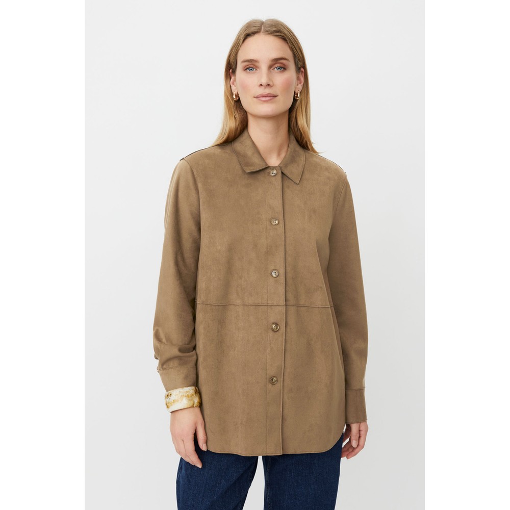 Masai Clothing MaIvethra Faux Suede Shirt Otter
