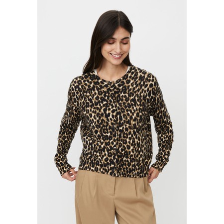 Masai Clothing MaLika Animal Print Cardigan - Brown