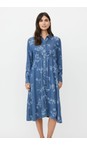 Masai Clothing Blue Denim MaNorvinu Denim Lazer Print Dress  