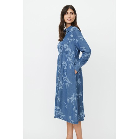 Masai Clothing MaNorvinu Denim Lazer Print Dress - Blue