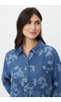 Masai Clothing Blue Denim MaNorvinu Denim Lazer Print Dress  
