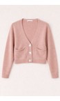 Amazing Woman Antique Rose Pookie Cropped Antique Rose Supersoft Knit Cardigan  