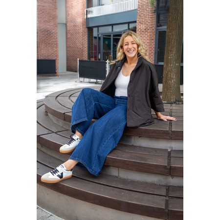 Naya Naya Flared Denim Crop Trouser - Blue