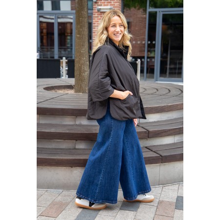 Naya Naya Flared Denim Crop Trouser - Blue