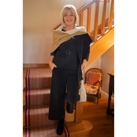 Henriette Steffensen Fleece Crop Trouser - Soft Black - Black