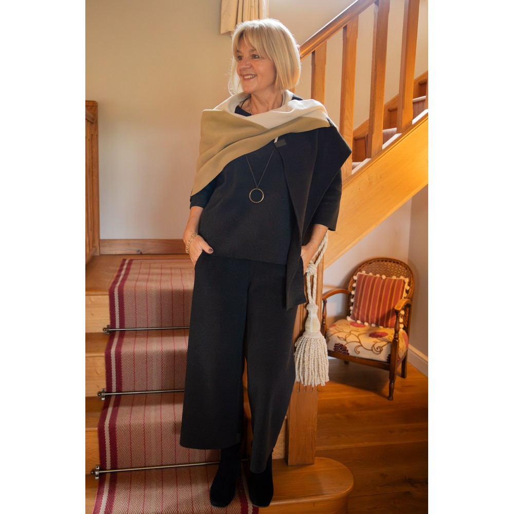 Henriette Steffensen Fleece Crop Trouser - Soft Black Soft Black