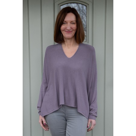 Amazing Woman Mika Frost Boxy  Fine Knit Jumper - Purple