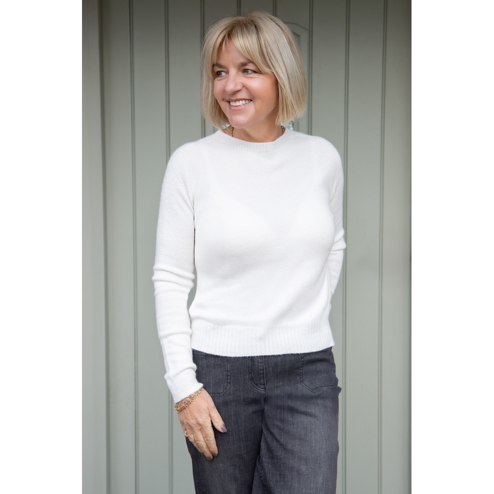 Amazing Woman Prue Cream Semi Fitted Round Jumper Cream