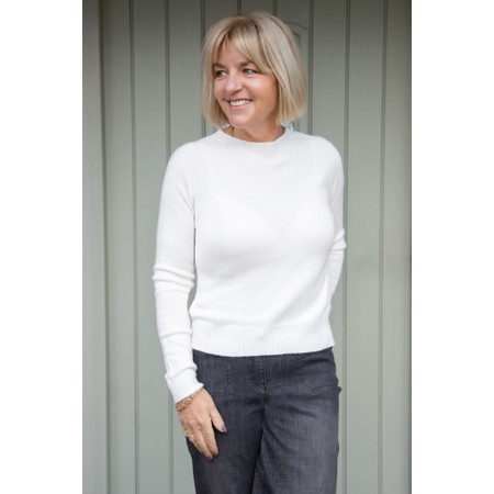 Amazing Woman Prue Cream Semi Fitted Round Jumper - Off-White