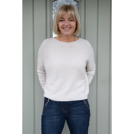 Amazing Woman Jodie Ivory Front Pocket Supersoft Knit Jumper - Off-White