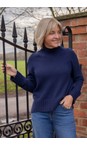 Mos Mosh 241 Maritime Blue Aima Cashmere Maritime Blue Highneck Knit Top  