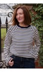 Mos Mosh 241 Maritime Blue Lidy O-Long Sleeve Striped Maritime Blue Top  