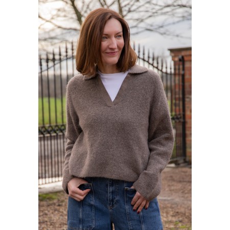 Mos Mosh Thora Aidy Polo Knit - Brown