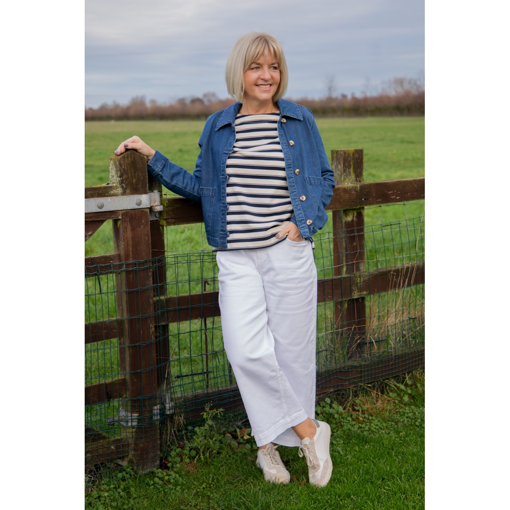 Masai Clothing MaPaxanja Wide Cropped Jeans White 