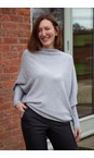 Amazing Woman Silver Emilie Silver Asymmetric Draped Jumper  