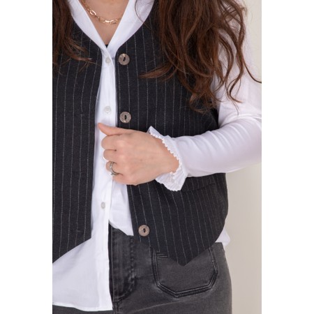 Chalk Wendy Pinstripe Waistcoat - Grey