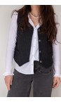 Chalk Dark Charcoal Wendy Pinstripe Waistcoat  
